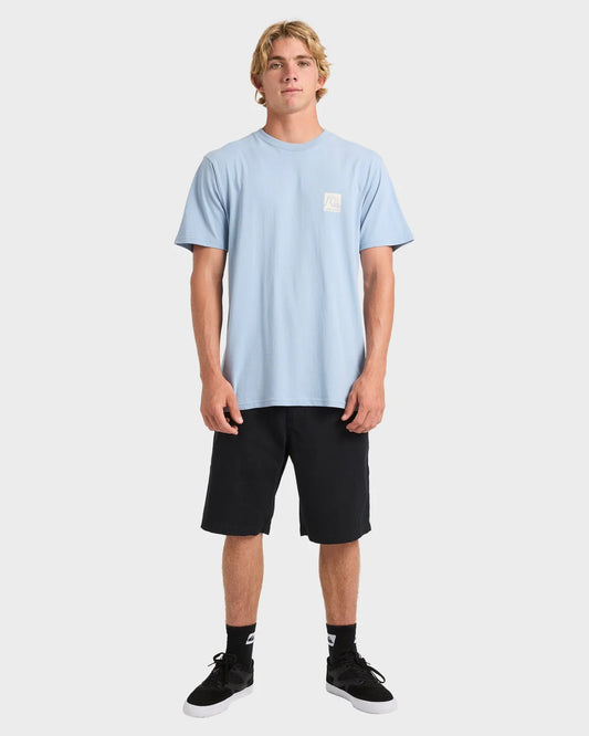Quiksilver OG Box Logo SS Tee - Ashley Blue