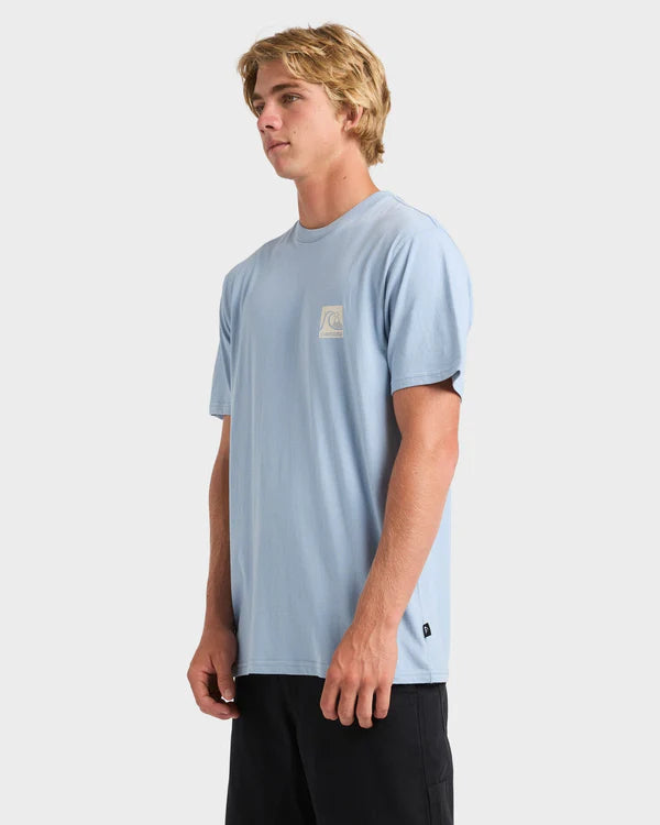 Quiksilver OG Box Logo SS Tee - Ashley Blue