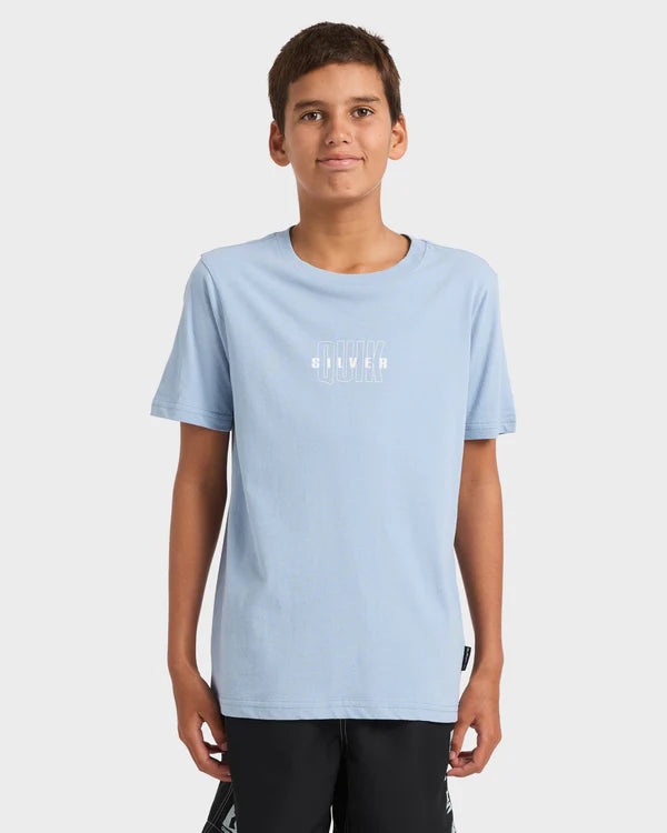 Quiksilver Blurred Lines Youth SS Tee - Ashley Blue