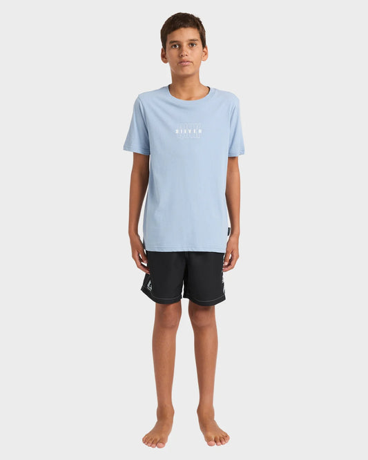 Quiksilver Blurred Lines Youth SS Tee - Ashley Blue