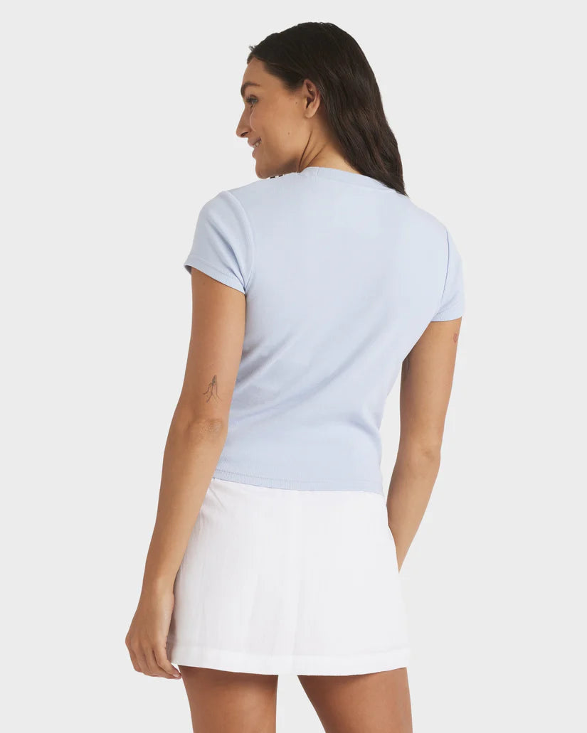 Roxy Oasis Baby Rib Tee - Misty Blue - Star Surf + Skate