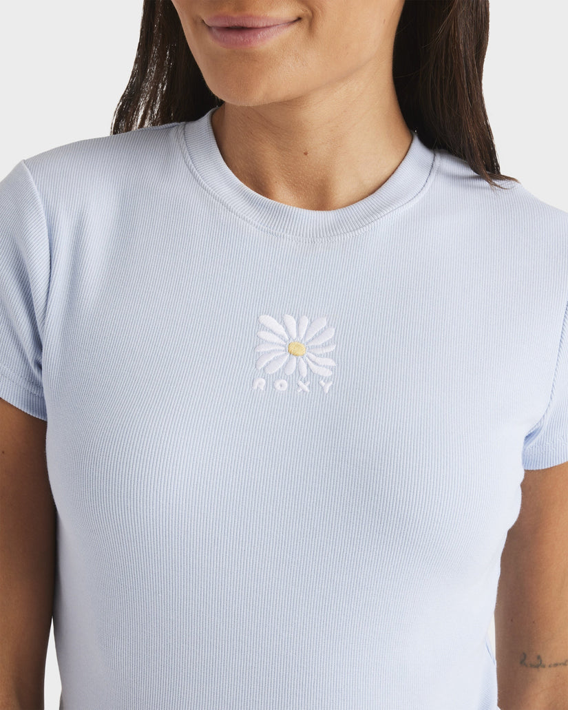 Roxy Oasis Baby Rib Tee - Misty Blue - Star Surf + Skate