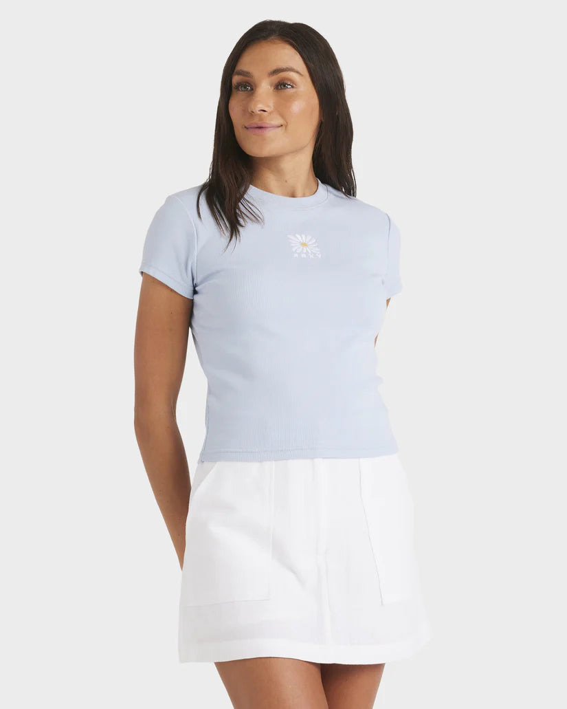 Roxy Oasis Baby Rib Tee - Misty Blue - Star Surf + Skate