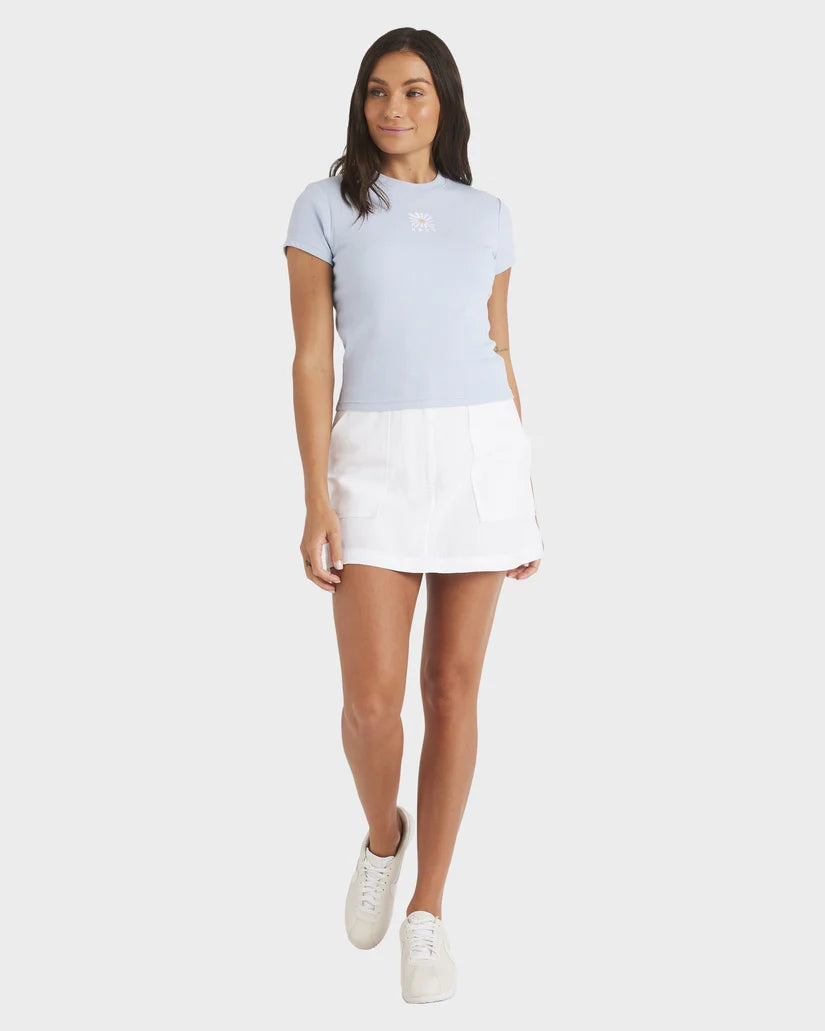 Roxy Oasis Baby Rib Tee - Misty Blue - Star Surf + Skate
