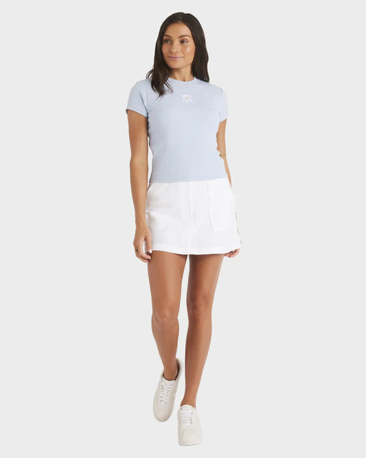 Roxy Oasis Baby Rib Tee - Misty Blue - Star Surf + Skate