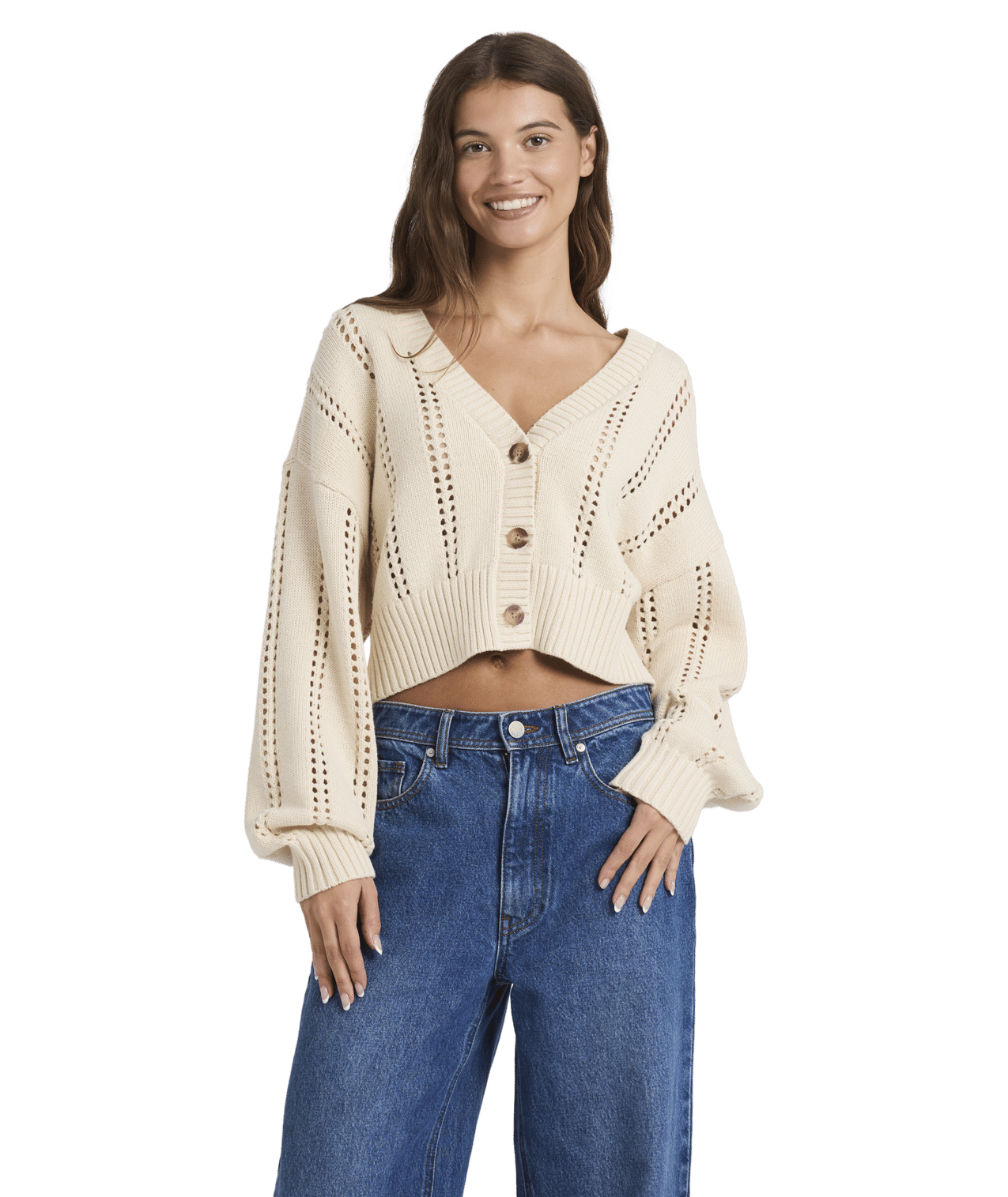 Roxy Sunlaced Cardi - Parchment - Star Surf + Skate