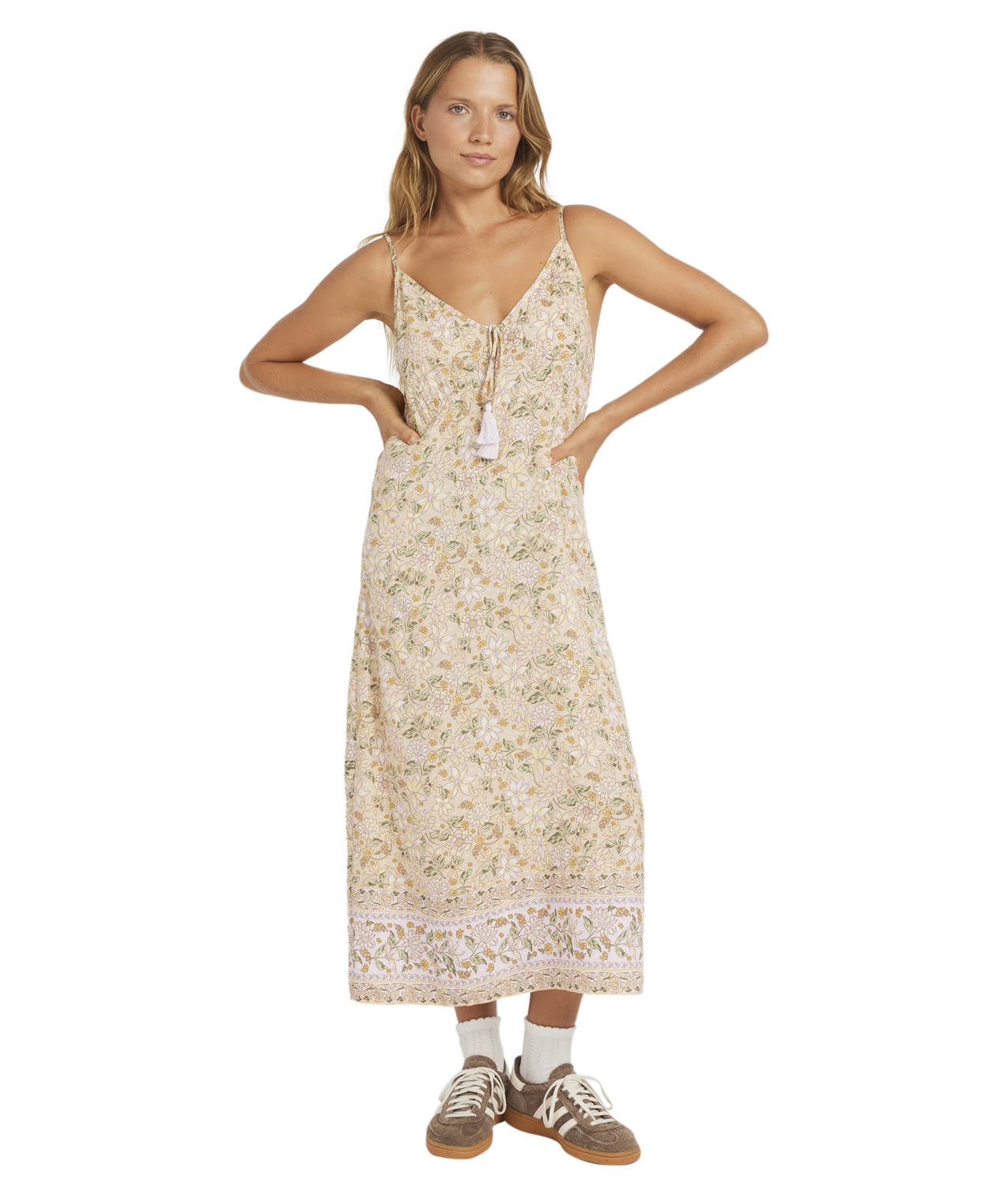 Roxy Garland Midi Dress - Stone - Star Surf + Skate