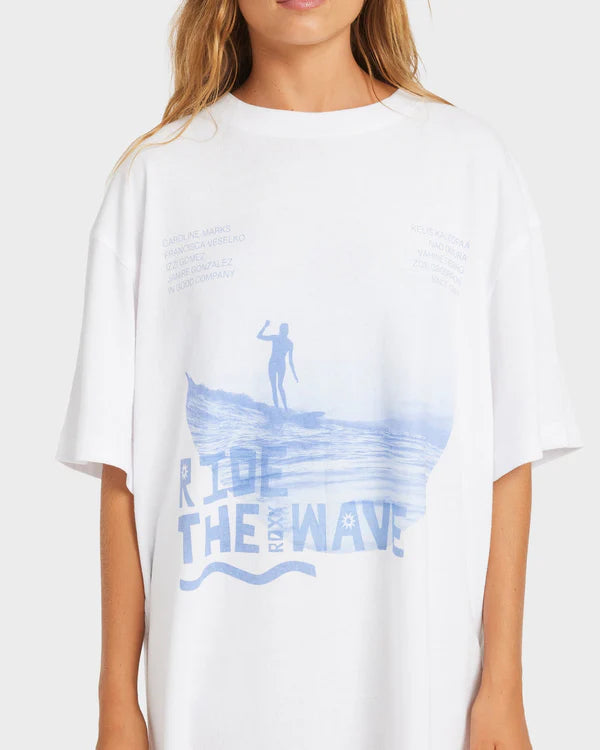 Roxy Ride the Wave Tee - White - Star Surf + Skate