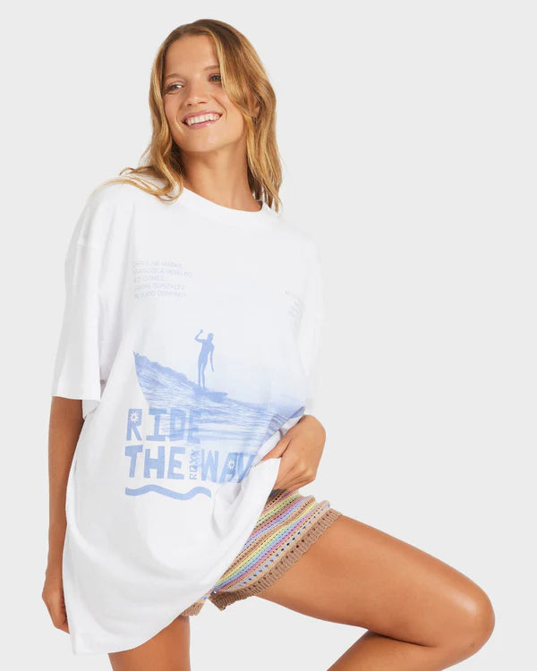 Roxy Ride the Wave Tee - White - Star Surf + Skate