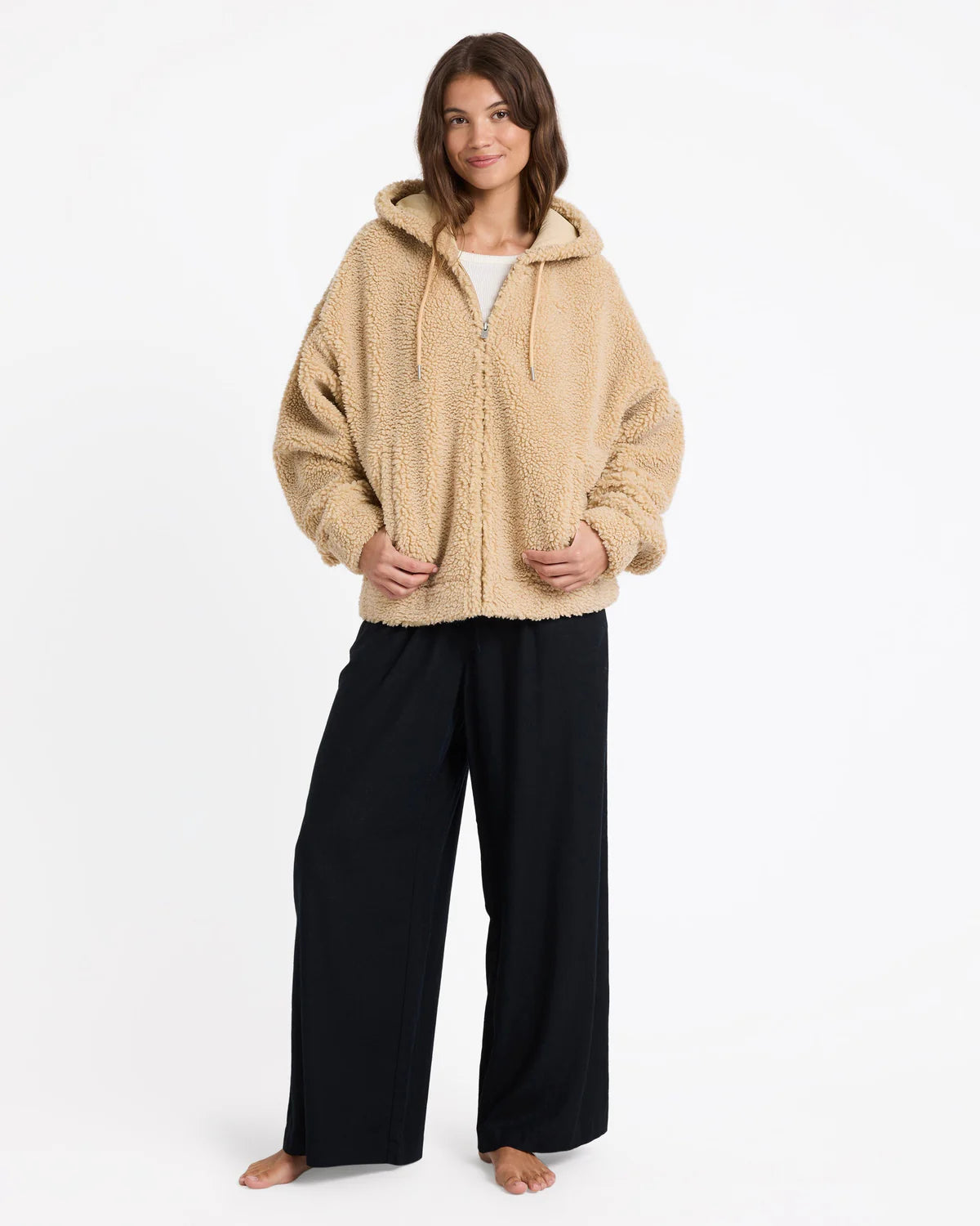 Roxy City Track Zip Polar Fleece - Wheat - Star Surf + Skate