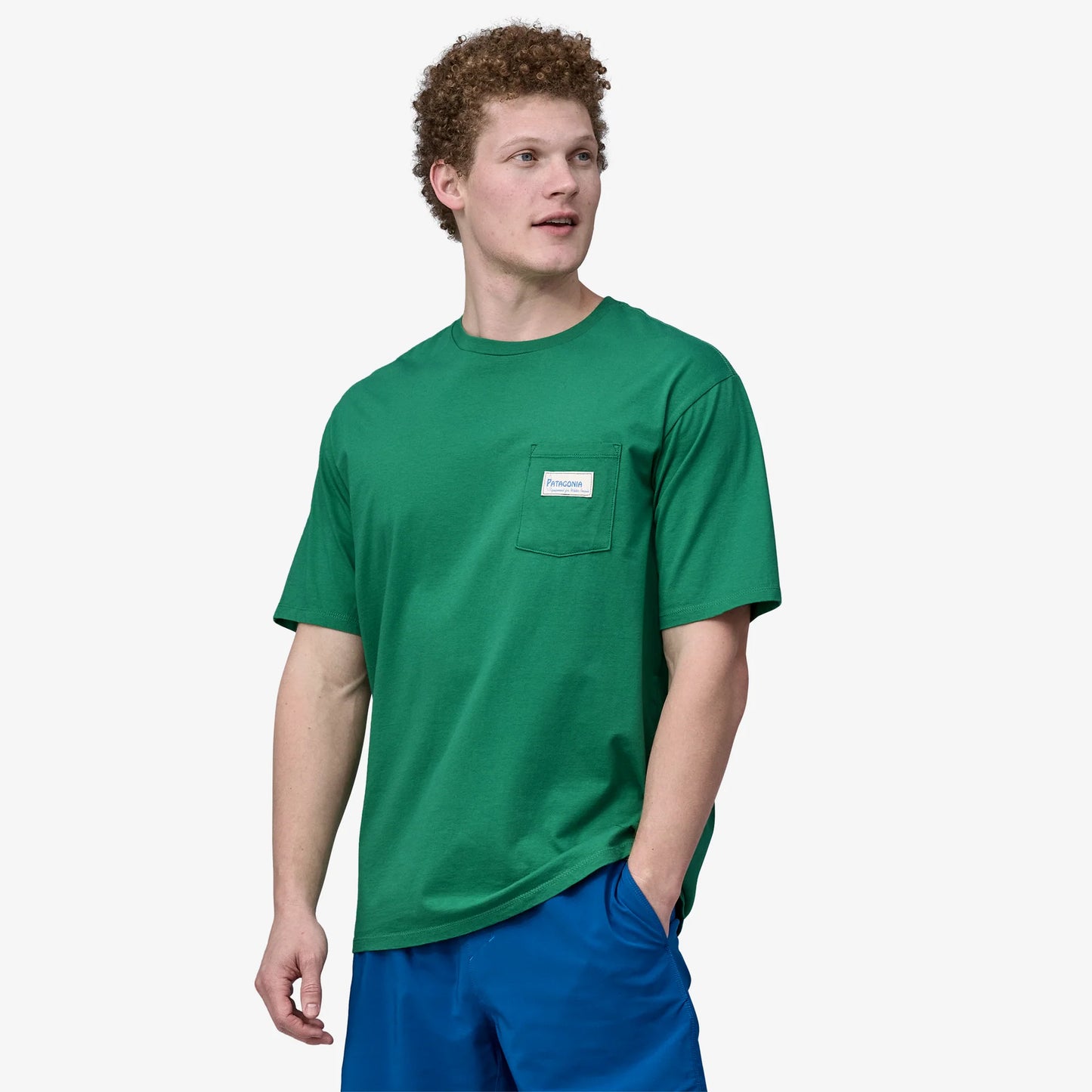 Patagonia Mens Water People Organic Pocket SS Tee - Water People Banner:Gather Green - Star Surf + Skate