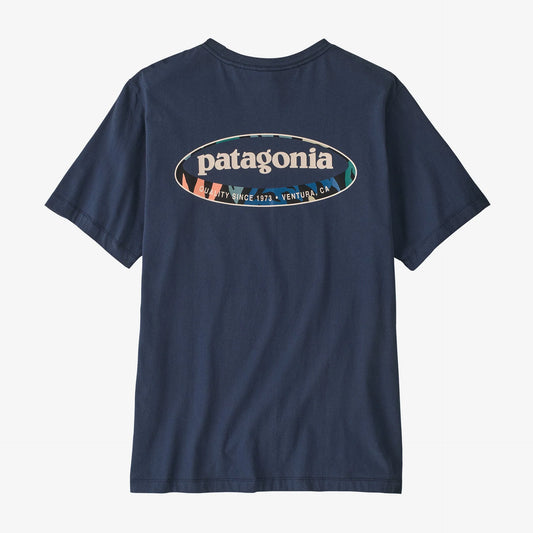 Patagonia Mens '95 Oval Logo SS Tee - New Navy:Kaleido
