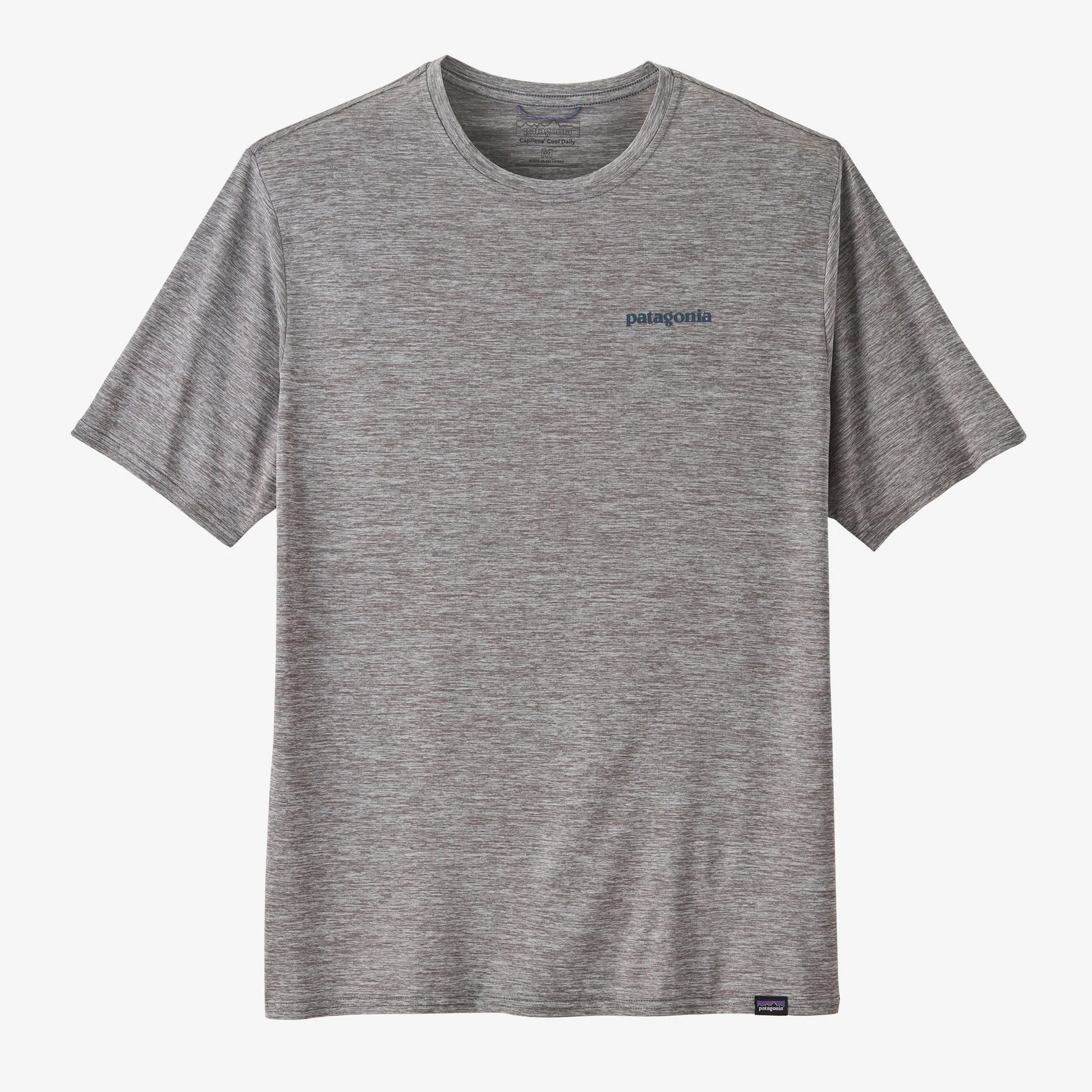 Patagonia Mens Capilene Cool Daily Graphic SS Tee - Waters - Boardshort Logo Abalone Blue:Feather Grey - Star Surf + Skate