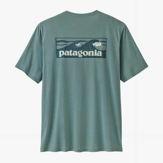 Patagonia Mens Capilene Cool Daily Shirt - Boardshort Logo - Blue Sage - Light Blue Sage X-Dye