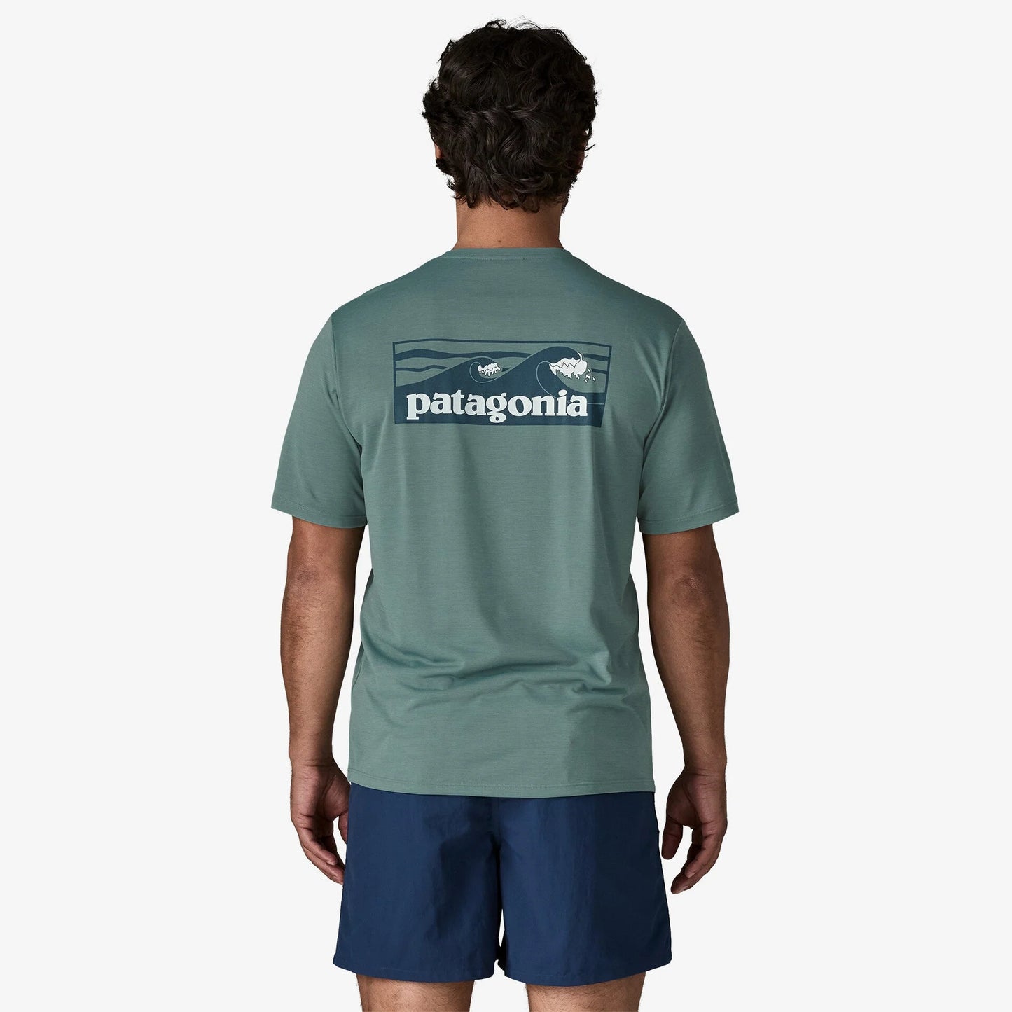 Patagonia Mens Capilene Cool Daily Shirt - Boardshort Logo - Blue Sage - Light Blue Sage X-Dye