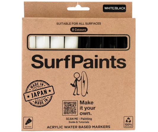 Surf Paints Black & White Acrylic Paint 4mm Bullet Nibs