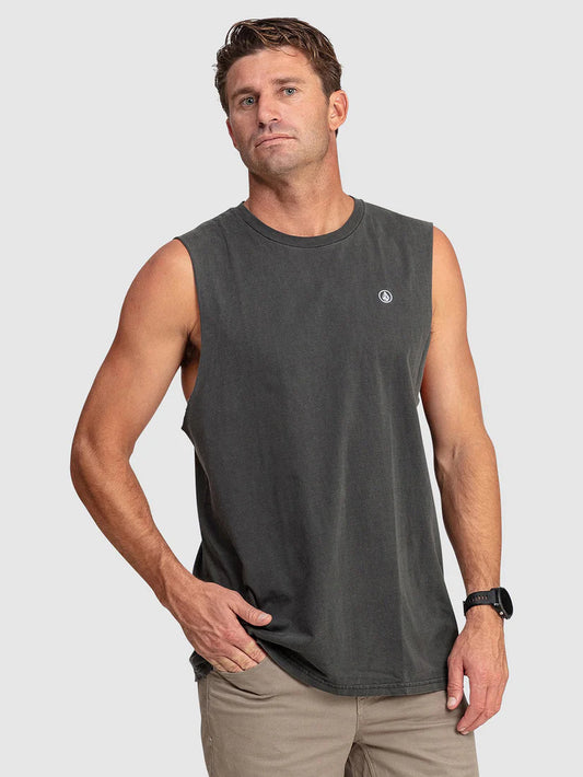 Volcom Wash Muscle Tank Tee - Black - Star Surf + Skate