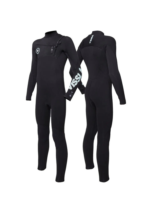 Vissla 7 Seas Boys 3/2mm Full Chest Zip - Black - Star Surf + Skate
