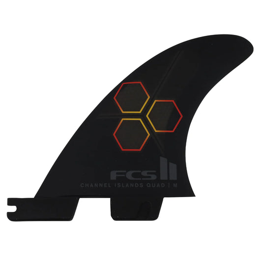 FCS II CI Upright Quad Rear Fin Set - Black/Flame