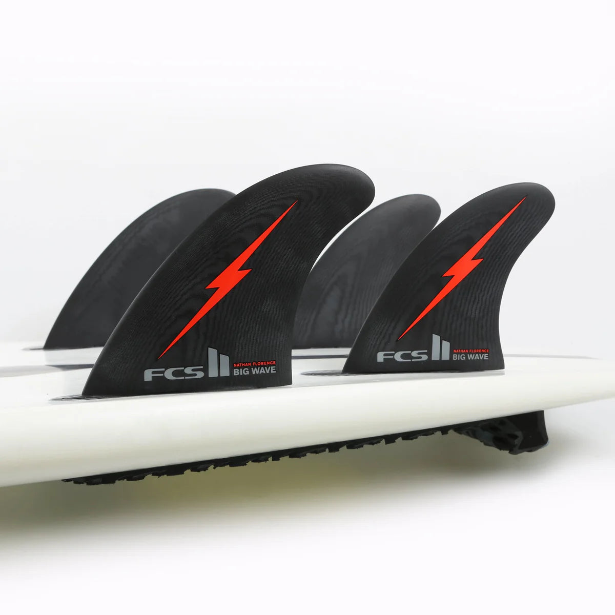 FCS II Nathan Florence Big Wave G10 Paddle Quad Fins - Black/Red