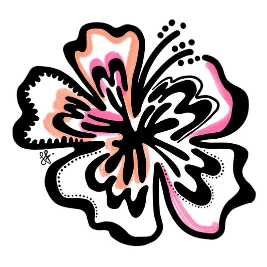 Sophie Fletcher Design Hibiscus Stickers - Pink - Star Surf + Skate