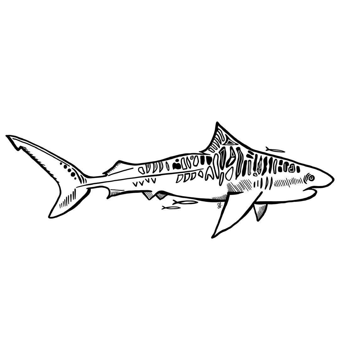 Sophie Fletcher Design Tiger Shark Stickers - Black