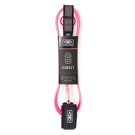Ocean & Earth Sunset 6'0" Leash - Pink - Star Surf + Skate