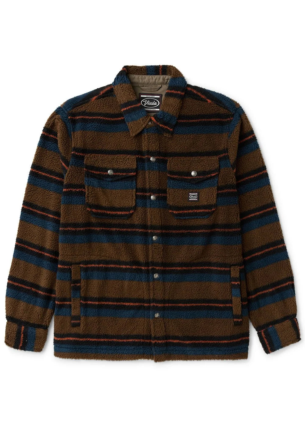 Vissla Peaks Sherpa Ao Eco Flannel Shirt - Dark Khaki