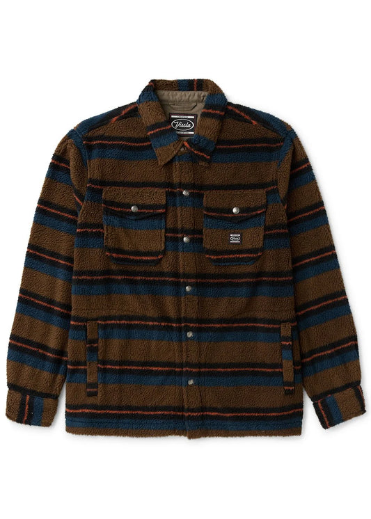 Vissla Peaks Sherpa Ao Eco Flannel Shirt - Dark Khaki