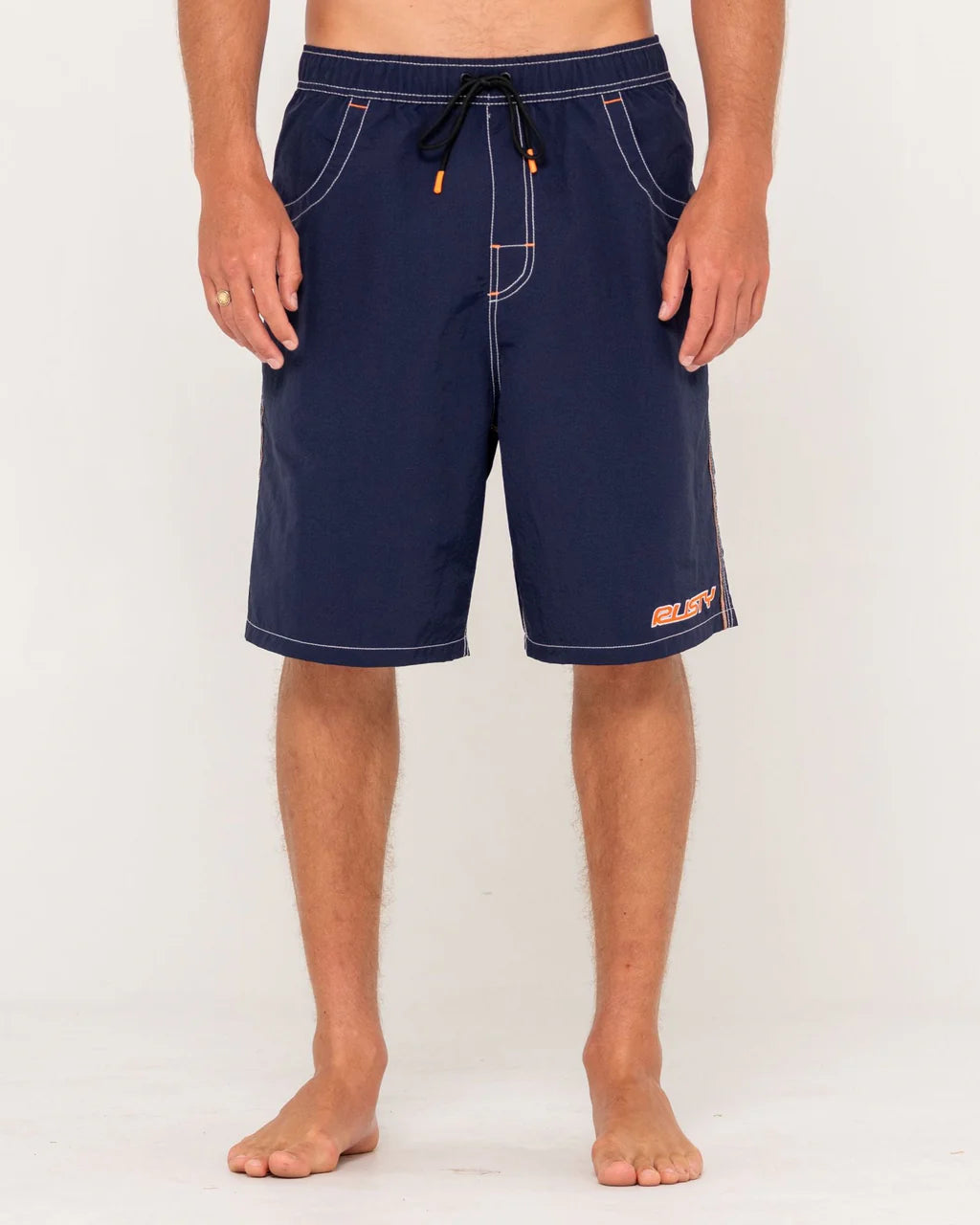 Rusty Flip Daddy 22" Elastic Waist Boardshort - Navy 1 - Star Surf + Skate