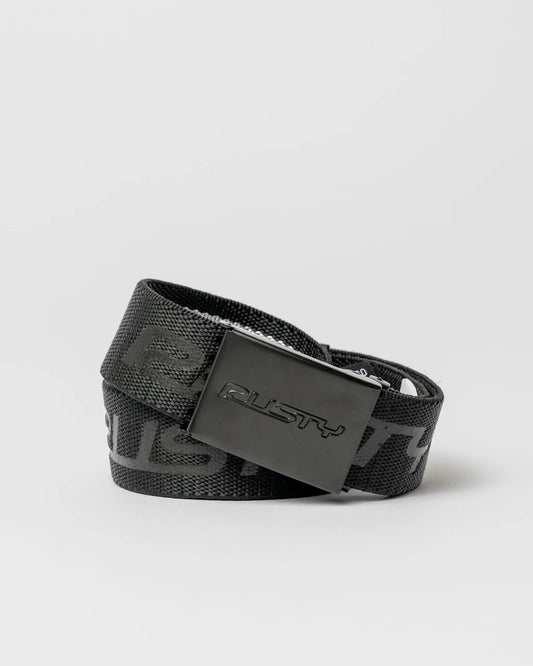 Rusty Flip Elastic Webbing Belt - Black - Star Surf + Skate