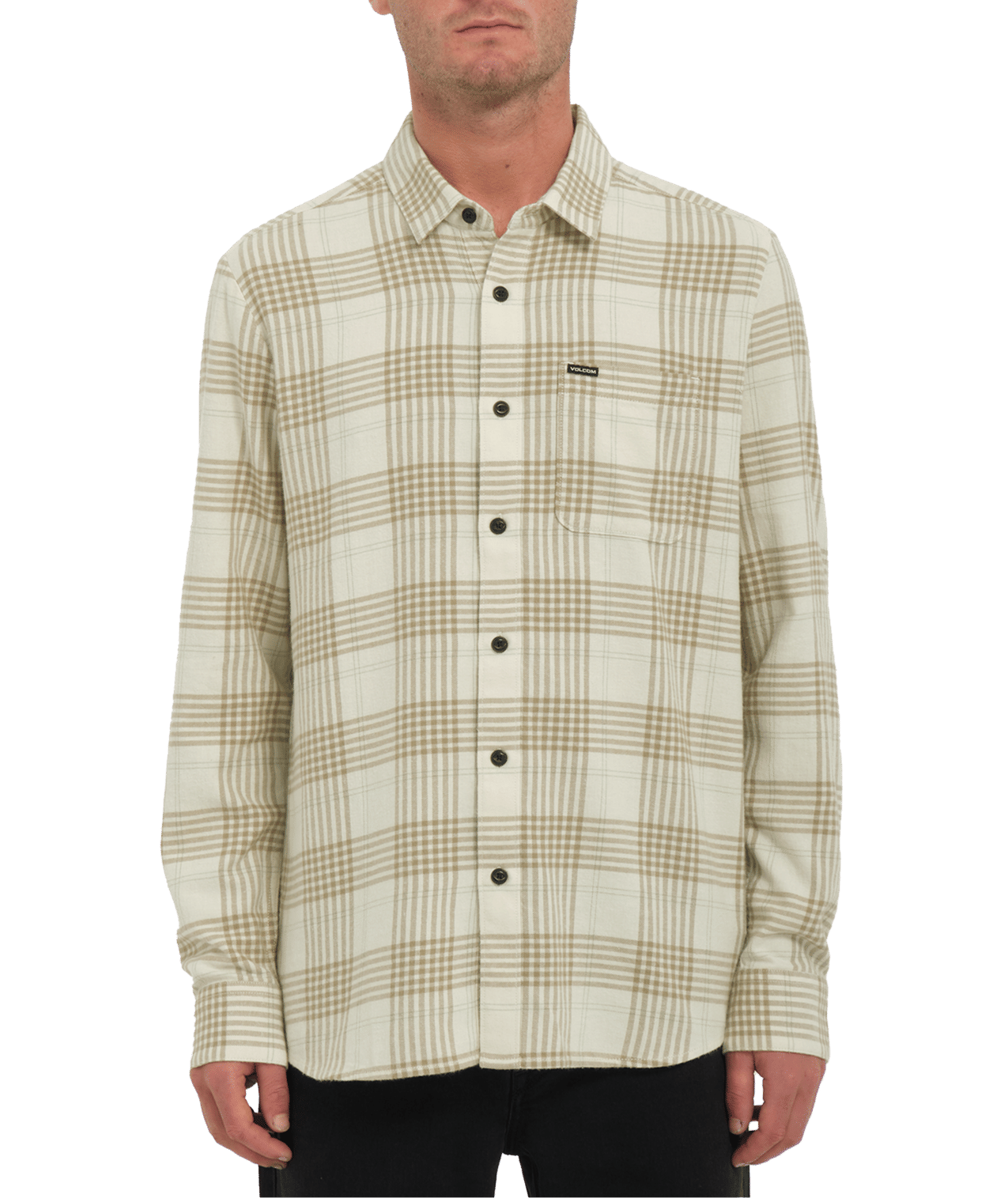 Volcom Caden Plaid LS Tee - Dirty White - Star Surf + Skate