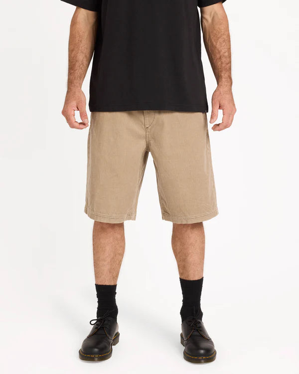 Volcom Freazy Loose Elastic Waist Short 22 - Light Khaki - Star Surf + Skate