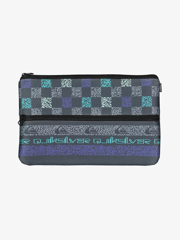 Quiksilver Blocked Jumbo Pencil Case - Aqua Sky
