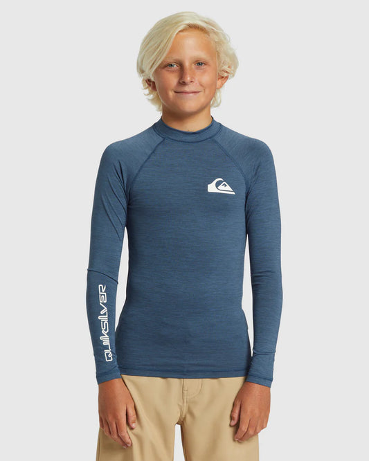 Quiksilver Everyday Solid UPF50 LS Youth - Vintage Indigo Heather - Star Surf + Skate