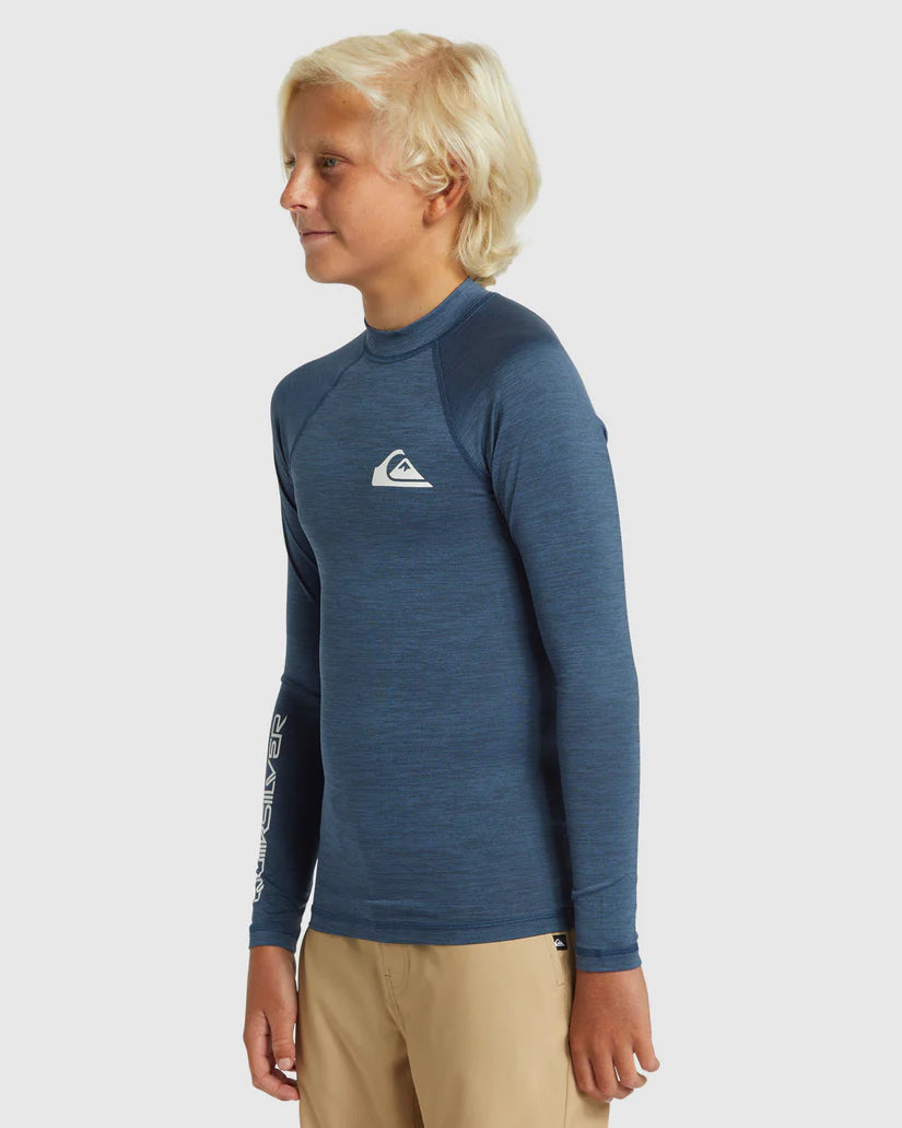 Quiksilver Everyday Solid UPF50 LS Youth - Vintage Indigo Heather - Star Surf + Skate
