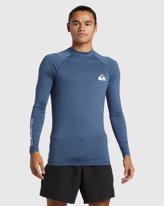 Quiksilver Everyday UPF50 LS - Vintage Indigo Heather - Star Surf + Skate