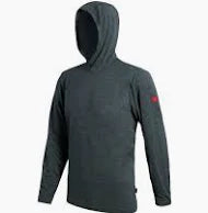 Florence Marine X Airtex LS Hooded Shirt - Heather Storm