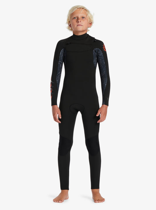 Quiksilver Boys 3/2mm Everyday Sessions Chest Zip Wetsuit - Black - Star Surf + Skate