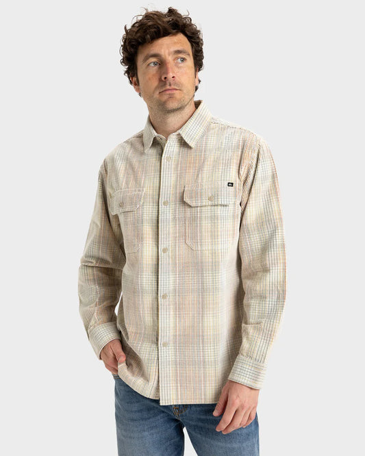 Quiksilver Venture Cord LS Shirt - Leek Green Venture Cord - Star Surf + Skate