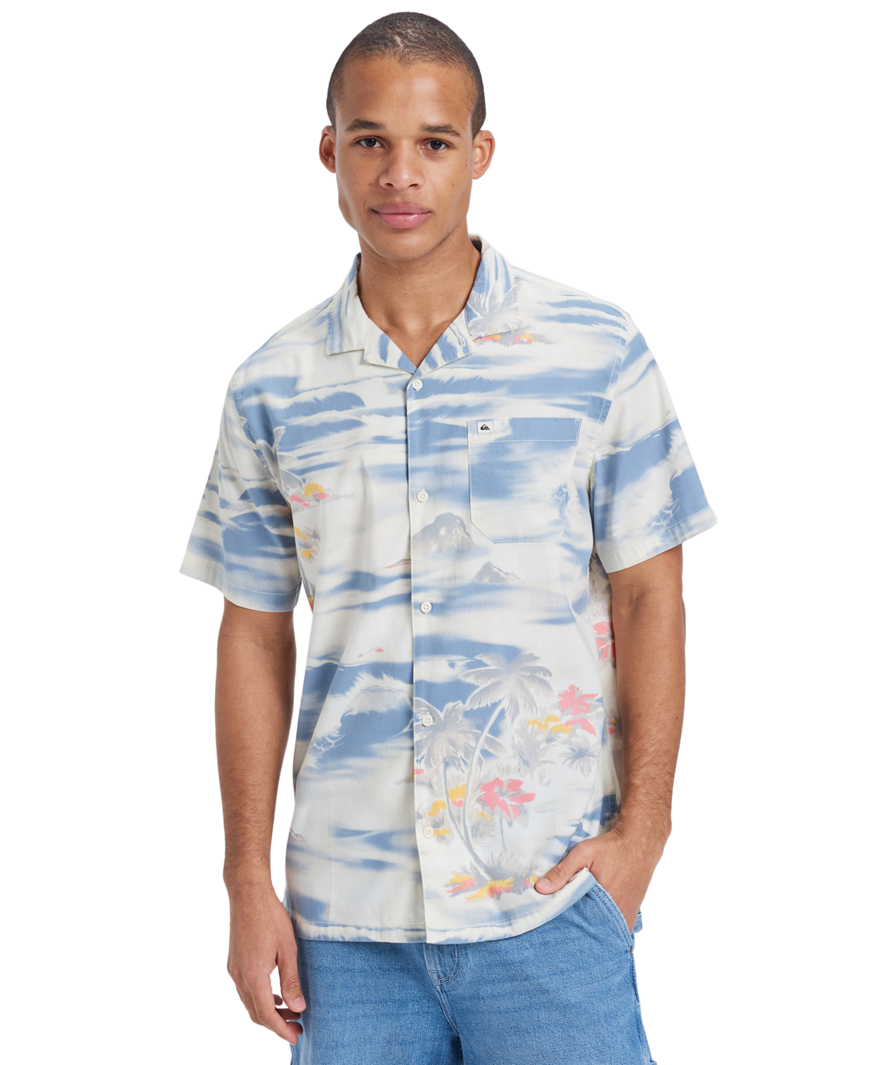 Quiksilver Beach Club Casual SS Shirt - Birch Tropical Surf 64 - Star Surf + Skate