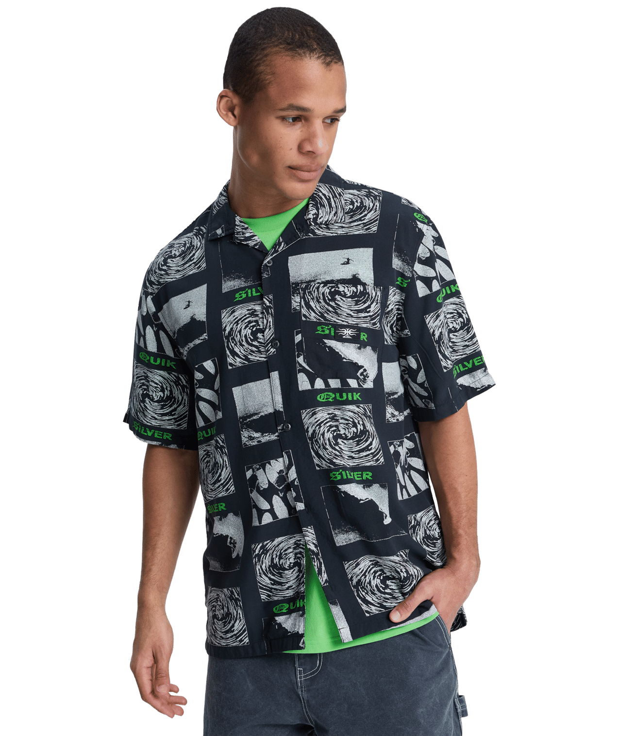 Quiksilver Mercury Tubes SS Shirt - Mercury Tube Black - Star Surf + Skate