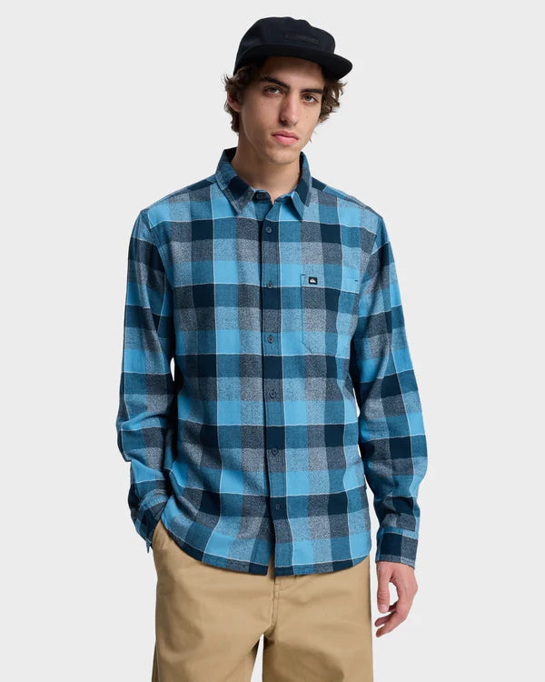 Quiksilver Motherfly Plaid LS Shirt - Dark Navy Motherfly - Star Surf + Skate