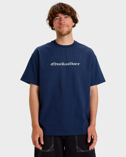 Quiksilver Mercury Chrome Old English SS Tee - Black Iris