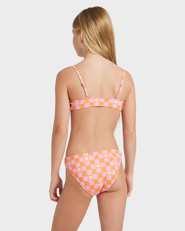 Roxy Lower Check Tri Set - Tangerine Tic Tac Fleur