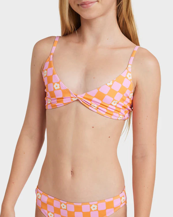 Roxy Lower Check Tri Set - Tangerine Tic Tac Fleur