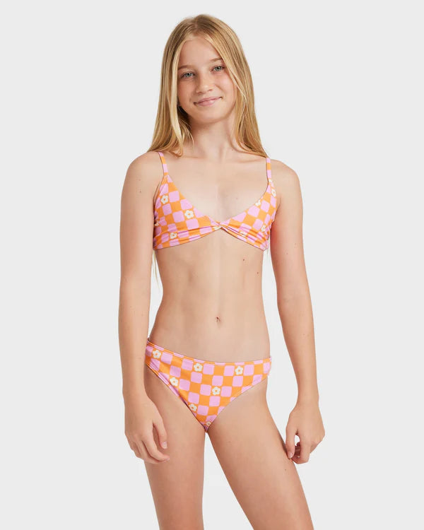 Roxy Lower Check Tri Set - Tangerine Tic Tac Fleur