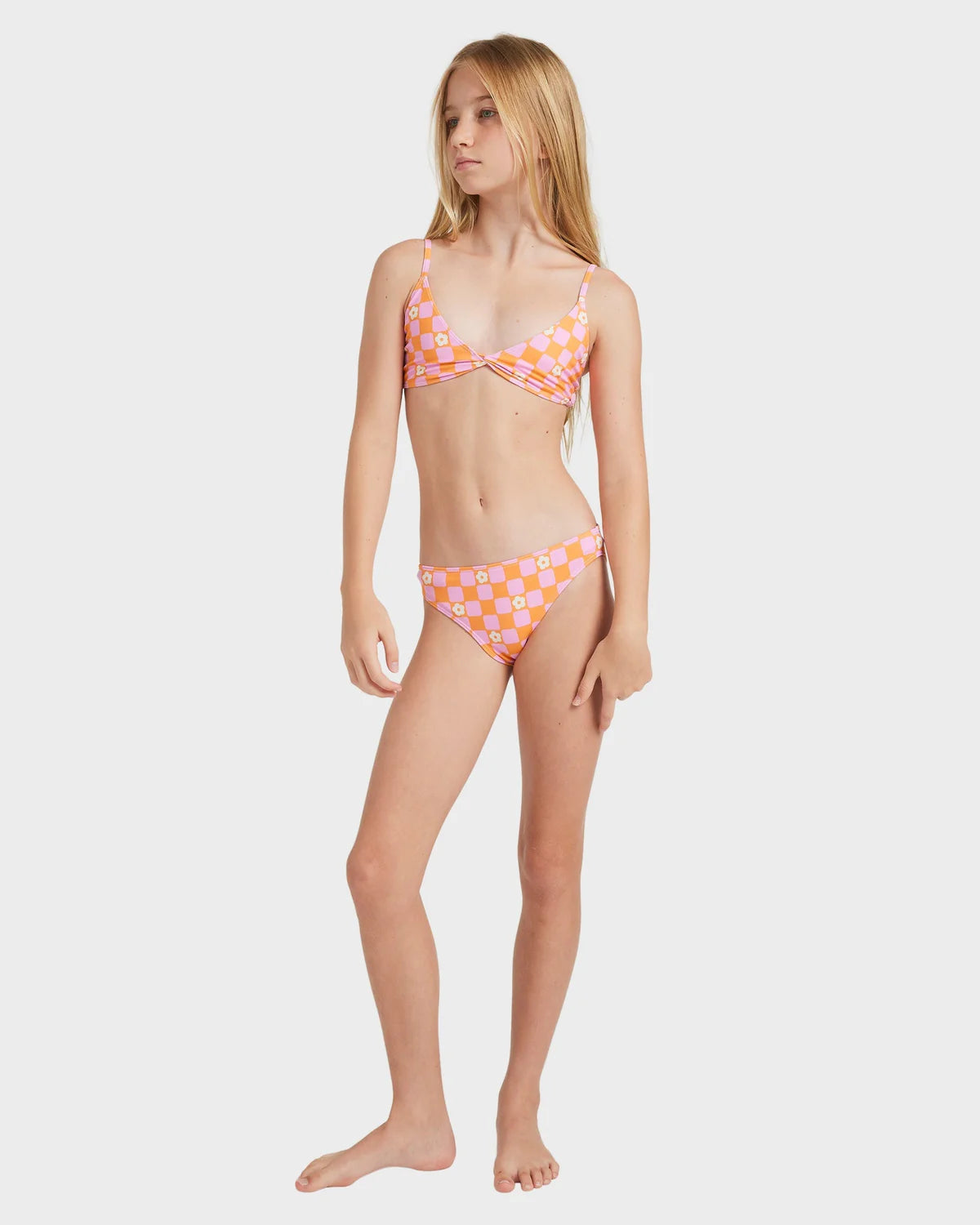 Roxy Lower Check Tri Set - Tangerine Tic Tac Fleur