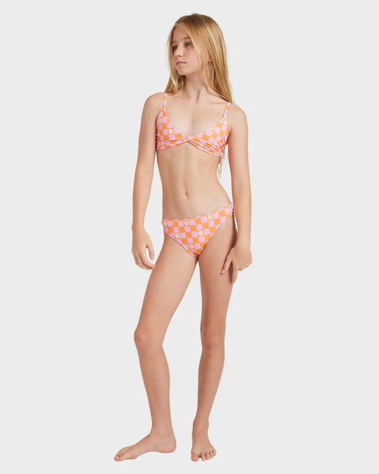 Roxy Lower Check Tri Set - Tangerine Tic Tac Fleur