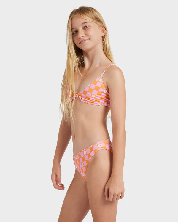 Roxy Lower Check Tri Set - Tangerine Tic Tac Fleur